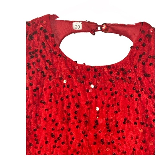 Red Sequin & Tulle Party Dress – Size 20 - Picture 4 of 4